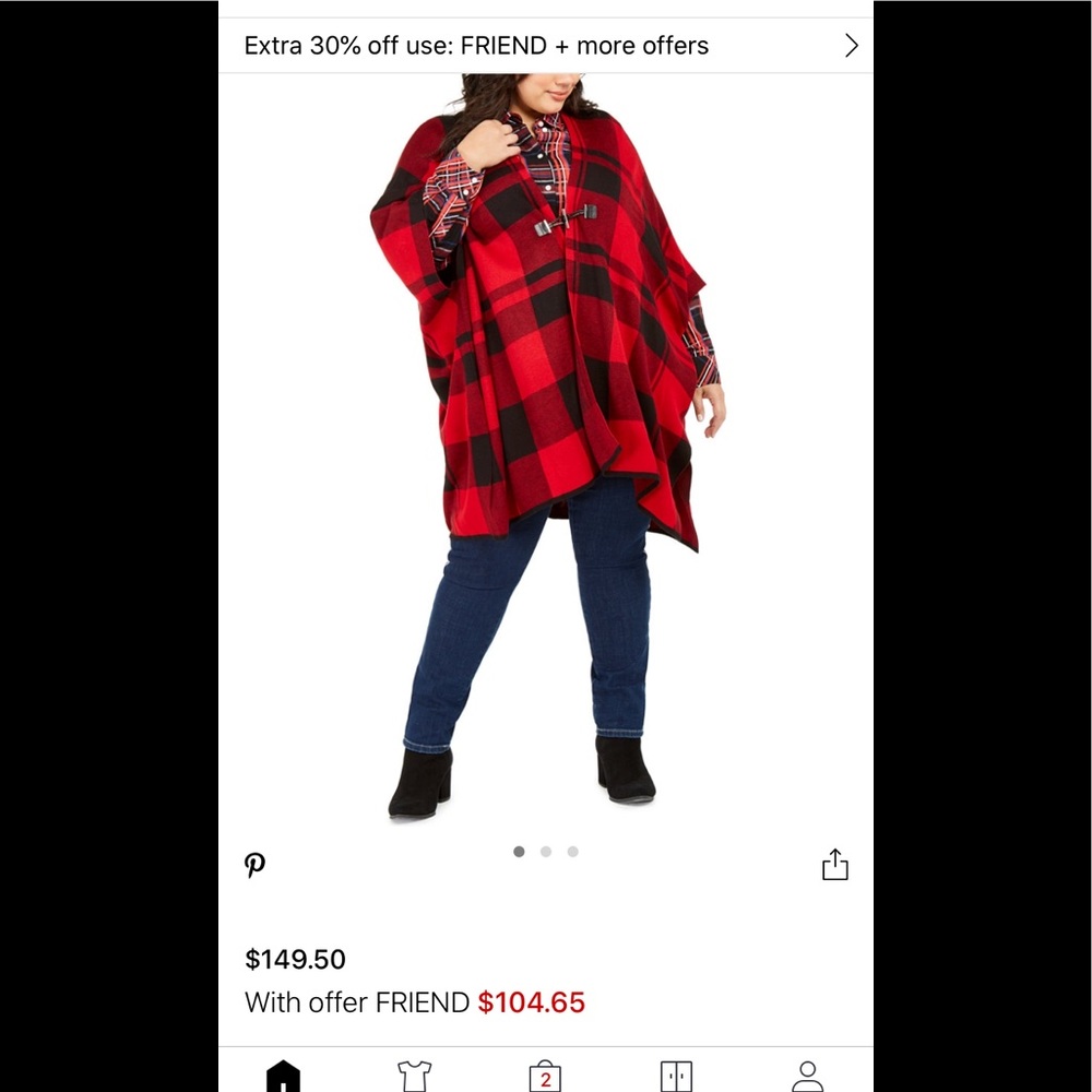 Tommy Hilfiger plaid wrap sweater